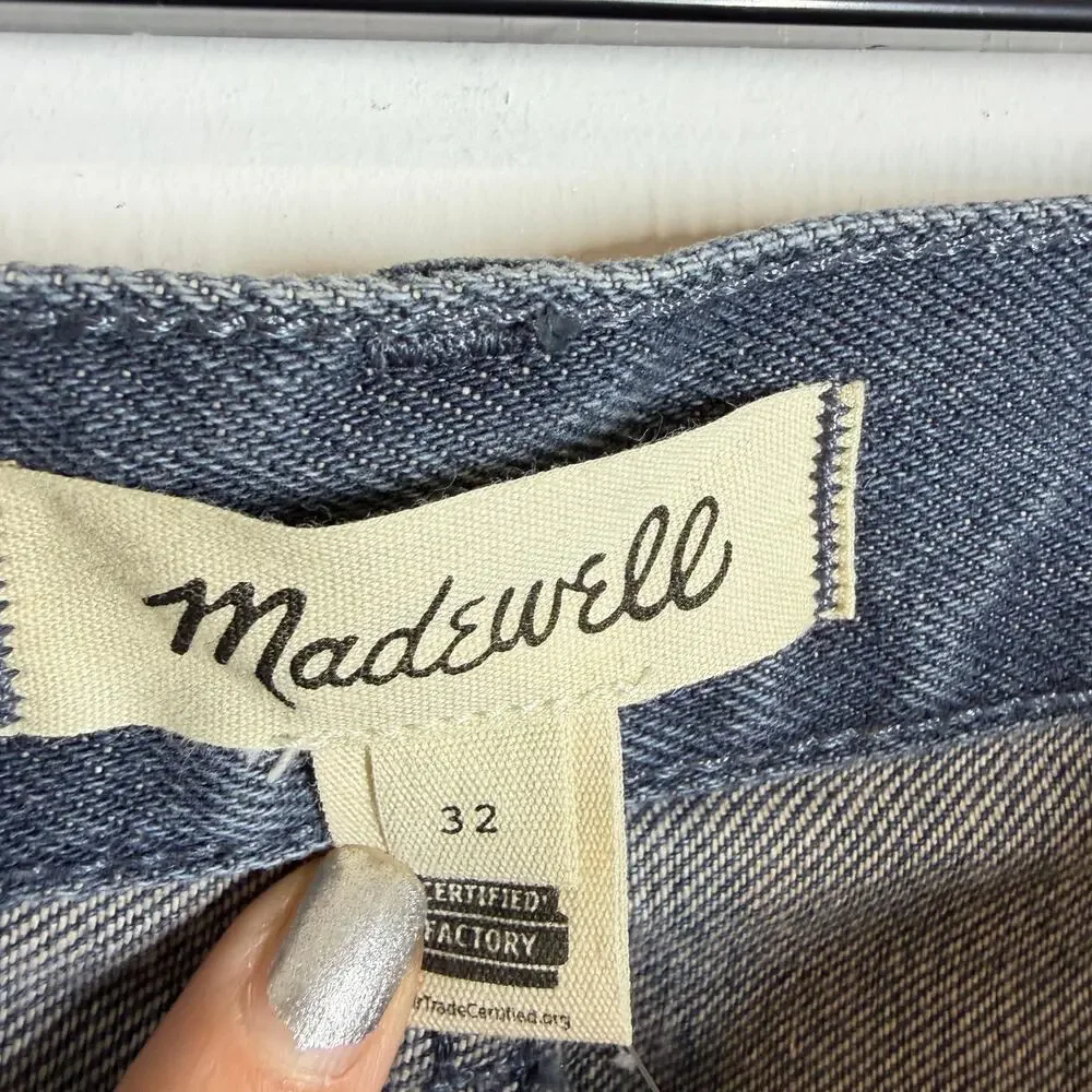 90s vintage style Madewell Denim Mini Skirt Hodgeman Wash size 32 NWT cotton - Picture 8 of 10